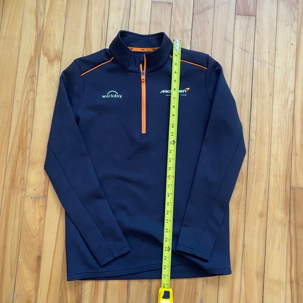 McLaren Formula 1 Team Workday Quarter Zip Pullover Jacket Black Orange Size XS - Picture 3 of 12